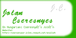 jolan cseresnyes business card